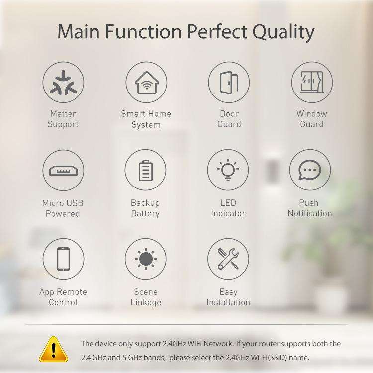 Matter Thread Door/Window Sensor Compatible With Tuya Smart Home System, Door/Window Sensor