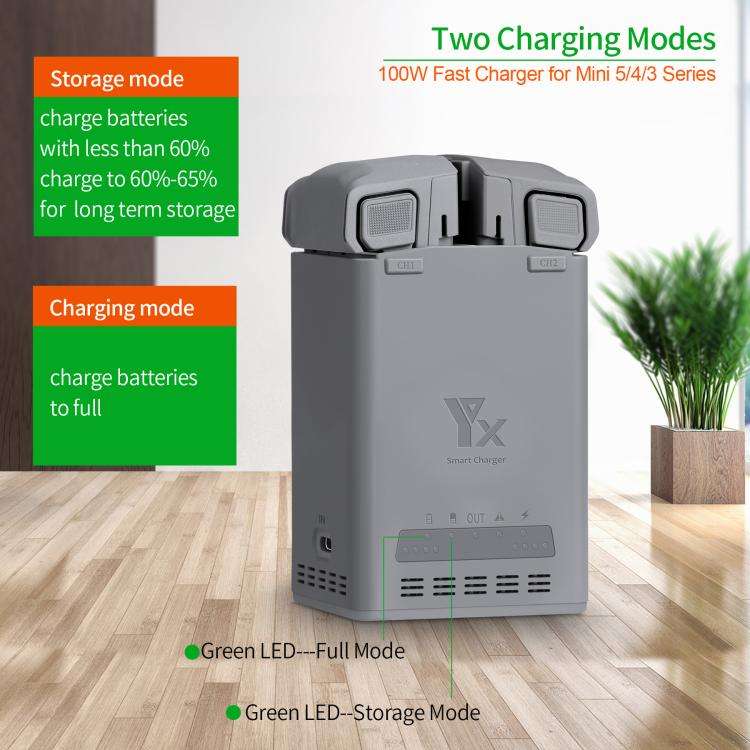 YX 100W Battery Charger For DJI Mini 5 Pro/Mini 4 Pro/Mini 3 Pro/Mini 3 Dual-Channel Charging Sta...