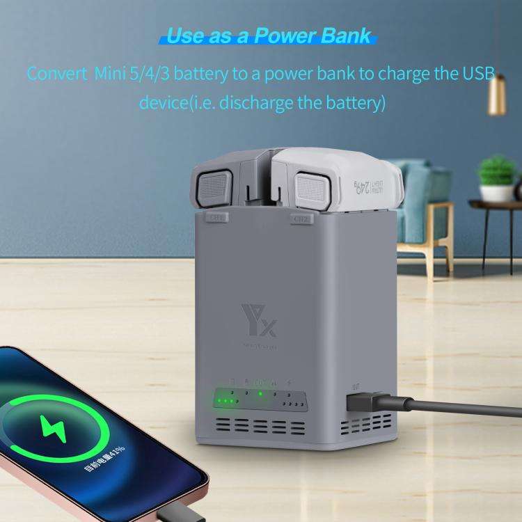 YX 100W Battery Charger For DJI Mini 5 Pro/Mini 4 Pro/Mini 3 Pro/Mini 3 Dual-Channel Charging Sta...