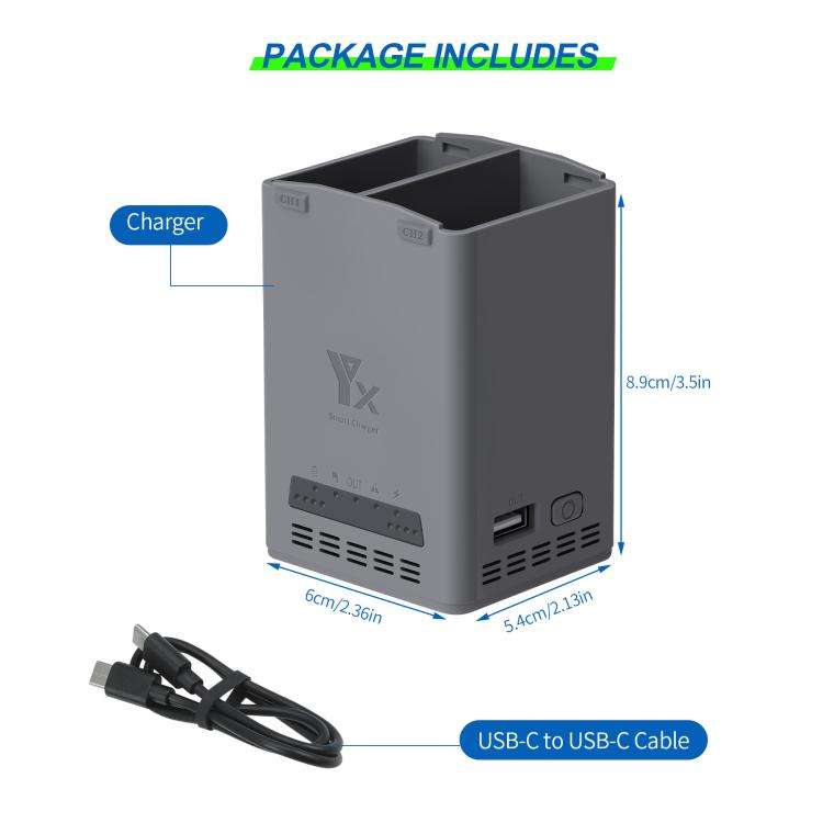 YX 100W Battery Charger For DJI Mini 5 Pro/Mini 4 Pro/Mini 3 Pro/Mini 3 Dual-Channel Charging Sta...