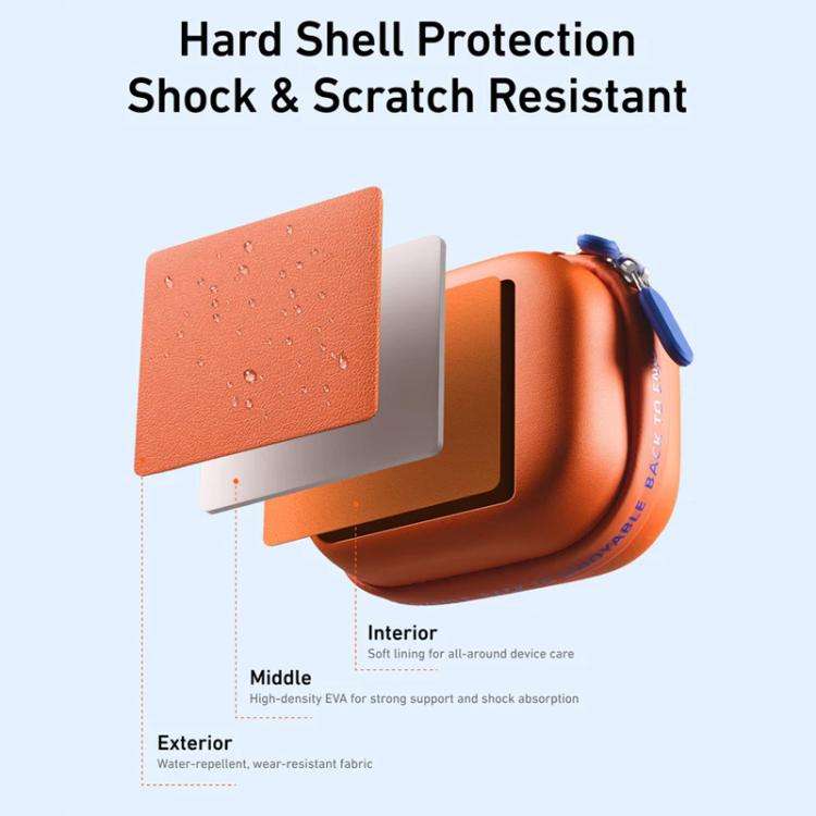 TELESIN DisAdv Mini Hard Shell Carrying Case For Action Cameras Universal Storage Bag With Wrist ...