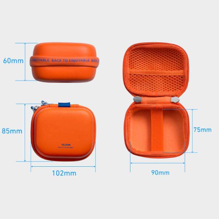TELESIN DisAdv Mini Hard Shell Carrying Case For Action Cameras Universal Storage Bag With Wrist ...