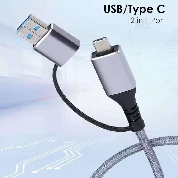 USB-C/USB 3.0 To RJ45 Gigabit Ethernet Cable LAN Converter, 2-in-1 Ethernet Cable