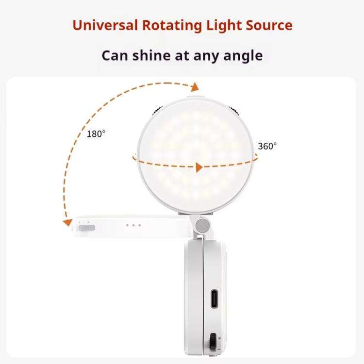 VRIG Magnetic Extendable Phone Fill Light With Mirror Foldable 2-In-1 Selfie Light Converts To St...