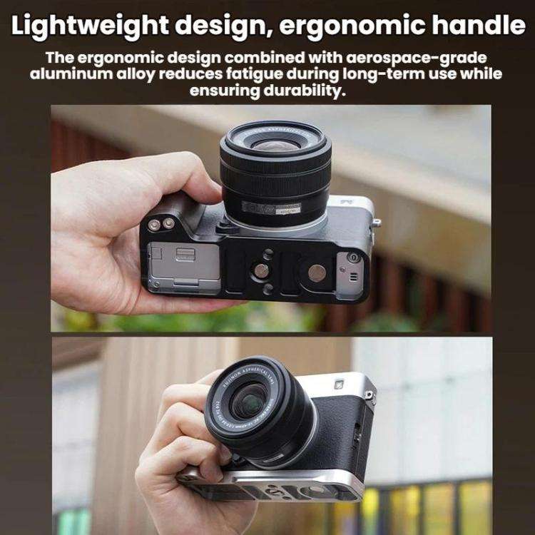 For Fujifilm X-E5 Flymile Camera L-Shaped Cold Shoe Mount For One-Handed Shooting, Black Ebony, S...
