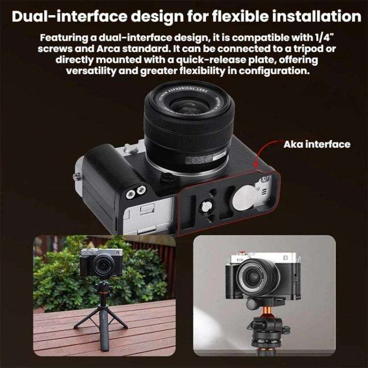 For Fujifilm X-E5 Flymile Camera L-Shaped Cold Shoe Mount For One-Handed Shooting, Black Ebony, S...