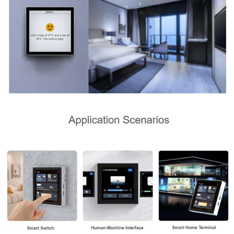 WAVESHARE ESP32-S3-Touch-LCD-4B 4 Inch Smart 86 Box, 5-Point Touch, RGB Interface