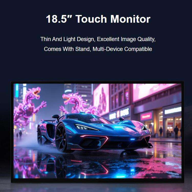 Luckfox 18.5 Inch 10-Point Touch Monitor 1920 × 1080 Resolution 120Hz Refresh Rate IPS Screen, E...
