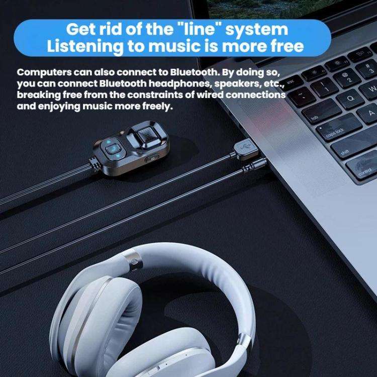 Car Lossless Audio Quality 3.5mm Audio AUX Bluetooth Adapter, C5