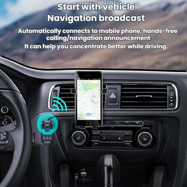 Car Lossless Audio Quality 3.5mm Audio AUX Bluetooth Adapter, C5