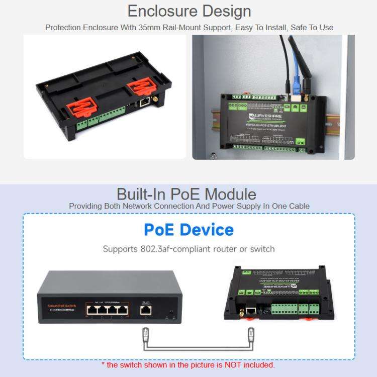 Control Board With 8-Channel Digital Input & Output, Built-In Xtensa 32-Bit LX7 Dual-Core Process...