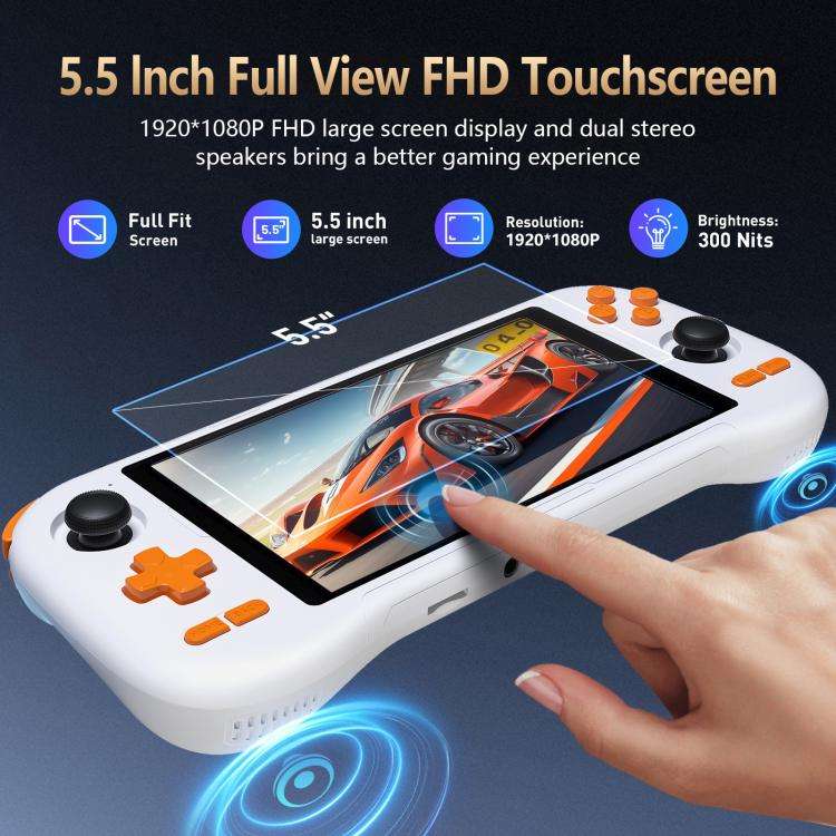 K56 Retro Game Console With 5.5-Inch Touchscreen Android 14 OS, ES-DE Frontend For Faster Gamepla...