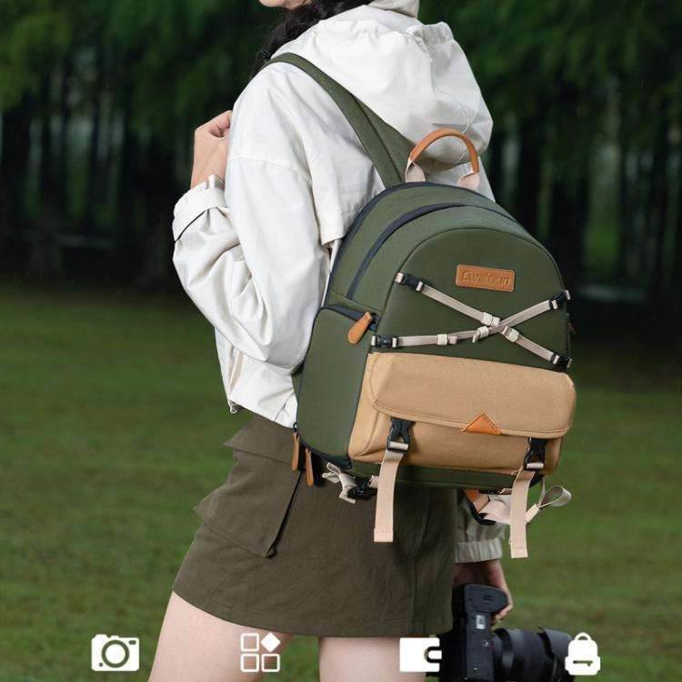 Cwatcun D249 Casual Shoulder Camera Bag Decompressorized Quick Access DSLR Storage Bag, Medium Ar...
