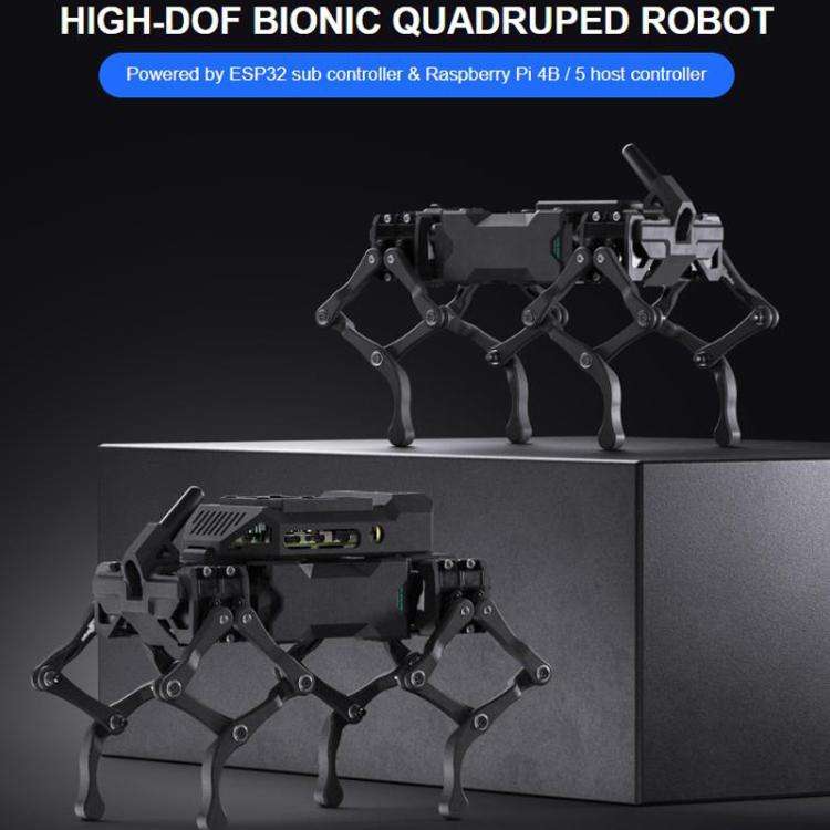 Waveshare WAVEGO Pro 12-DOF Bionic Dog-Like Robot Open Source For ESP32 And Raspberry Pi, Basic, ...