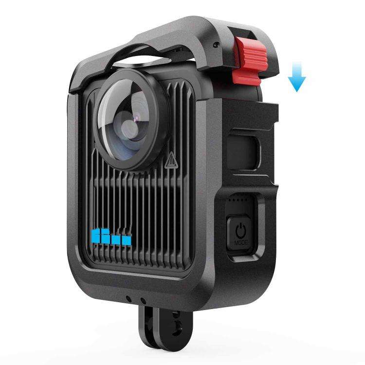 For GoPro MAX2 Aluminum Alloy Cage Kit Protective Frame With Dual Cold Shoe Mounts, Kit A
