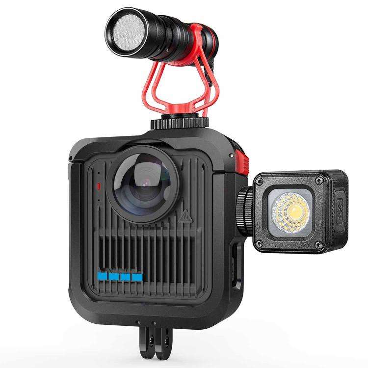 For GoPro MAX2 Aluminum Alloy Cage Kit Protective Frame With Dual Cold Shoe Mounts, Kit A