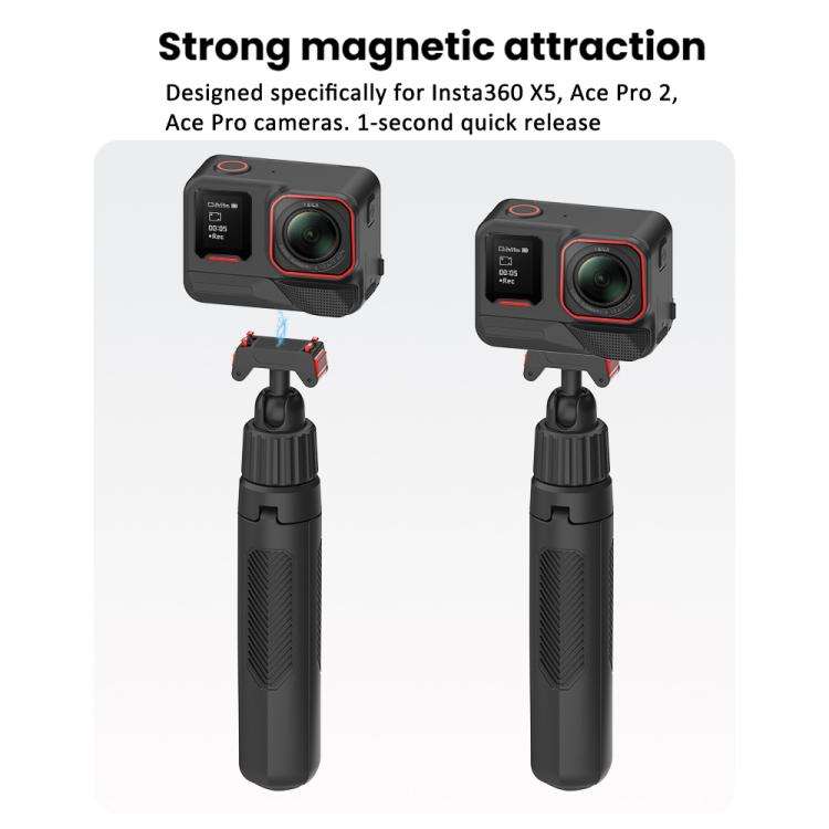 Magnetic Quick-Release Selfie Stick Tripod for Insta360 X5 / Ace Pro 2 / Ace Pro with 360-Degree ...