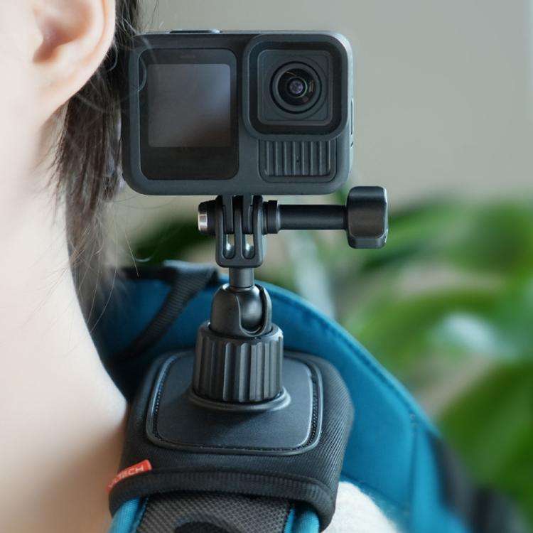 Universal Shoulder Strap Mount For Action Cameras With 360-Degree Rotating Ball Head Hands-Free P...