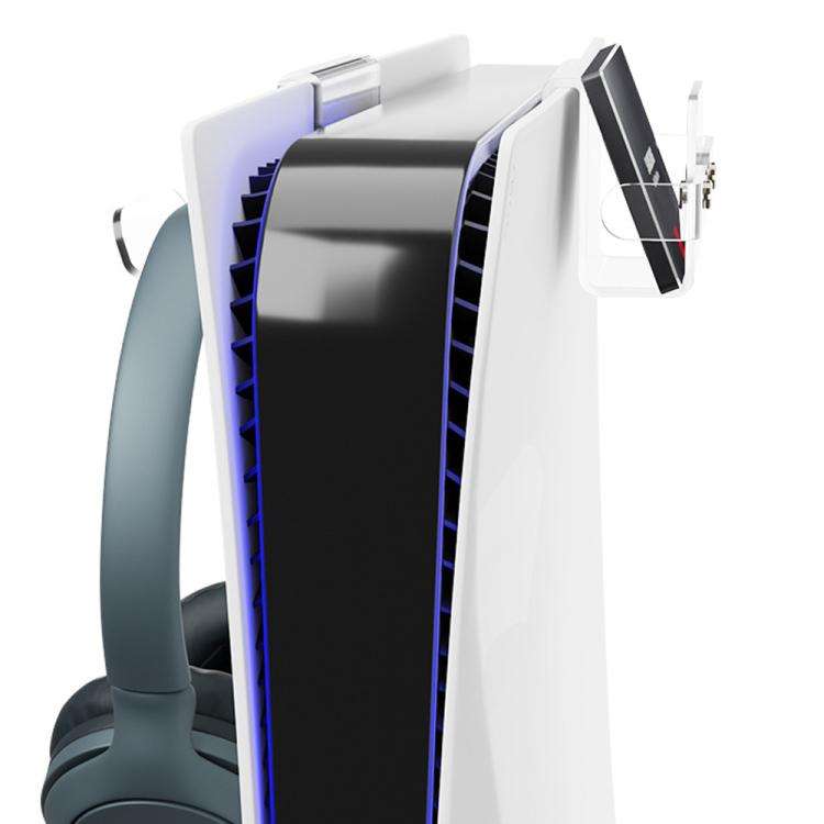 For PS5 Console Acrylic Overhead Hanger Dual Hook for Controller, Headset, and Hard Drive Storage