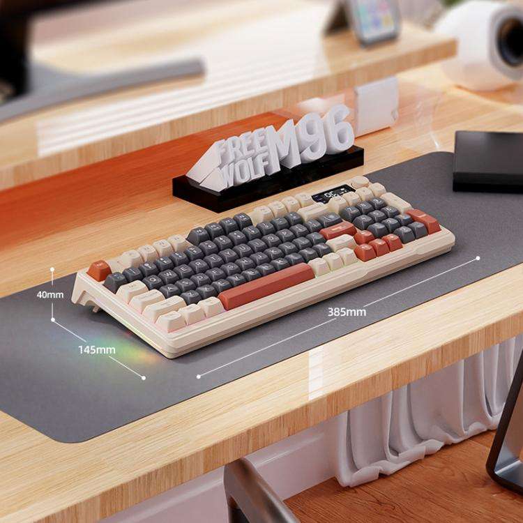 FREE WOLF M96 Wireless Bluetooth Dual-Mode Russian Keyboard PBT Dome Display Gaming Keyboard