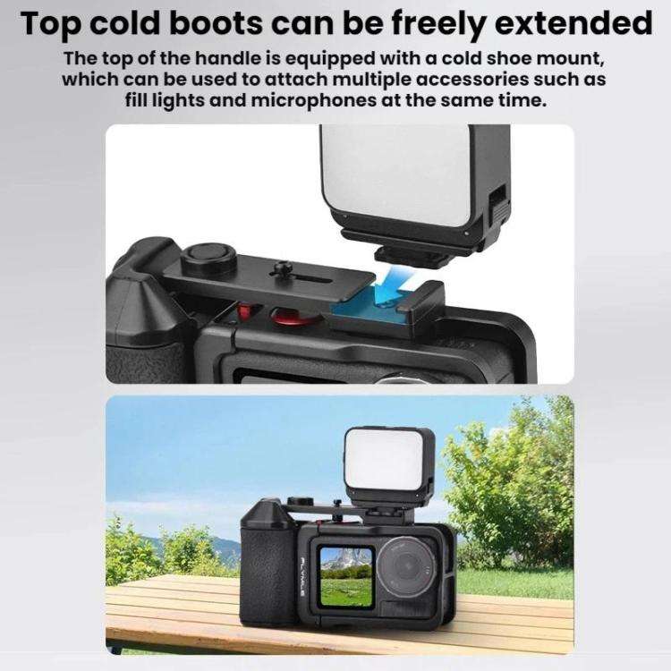 For DJI Osmo Action 3 / 4 / 5 Pro Camera Cage Shutter Grip