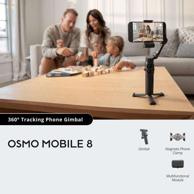Original Osmo Mobile 8 With Multifunctional Module 360-Degree Tracking Phone Gimbal, With Multifu...