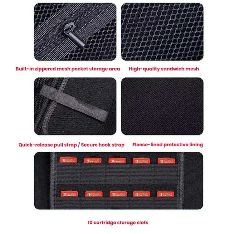 For Steam Deck OLED Hard Shell Protective Case PU Leather Portable Carry Bag with 10 Game Card Slots