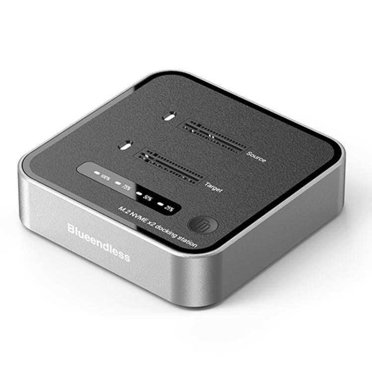 Blueendless SD08 Dual-Bay NVMe SSD Enclosure M.2 Offline Cloning Device 20Gbps High-Speed Solid-S...