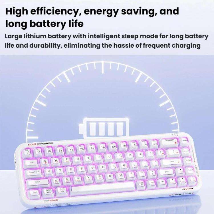 MOFii 711 Pearl Semi-Transparent Triple-Mode Bluetooth RGB Backlit Wireless Keyboard