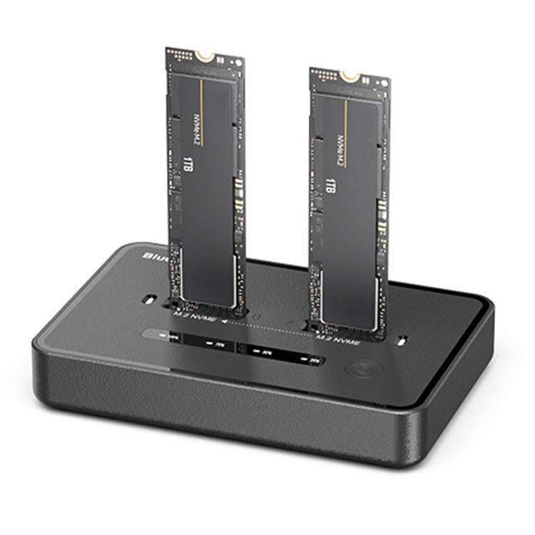 Blueendless SD07 M.2 Dual-Bay Hard Drive Enclosure NVMe Offline Cloning Device, Without RGB Light...