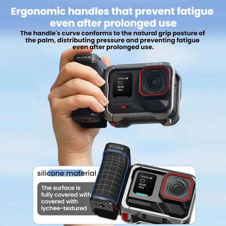 For Insta360 Ace Pro / 2 / X5 Flymile Magnetic Quick-Release Action Camera Street Shooting Handle