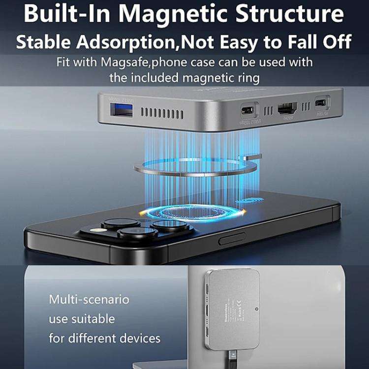 8 In 1 Magnetic Dock NVMe SSD Enclosure USB 3.2 Hub, MC806