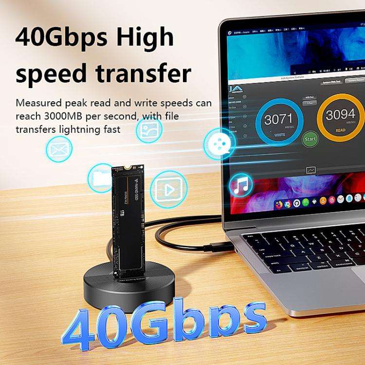Blueendless SD04P 40Gbps Hard Drive Dock USB 4.0 Enclosure M.2 NVMe SSD Computers External Reader...
