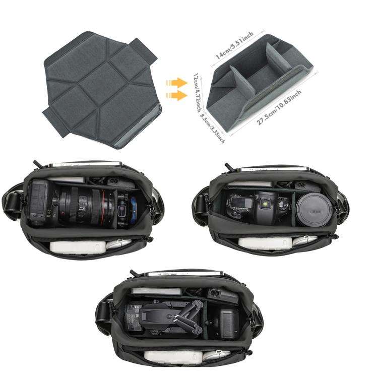 QISEMIAN All-in-One Mens Photography Sling Bag with Removable Camera Insert & Tripod Holder