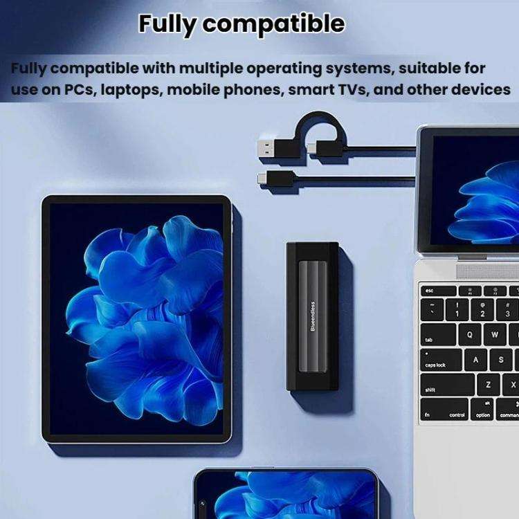 Blueendless 10Gbps M.2 SSD Enclosure External Type-C 3.2 Portable Hard Drive Case, NVMe Protocol ...