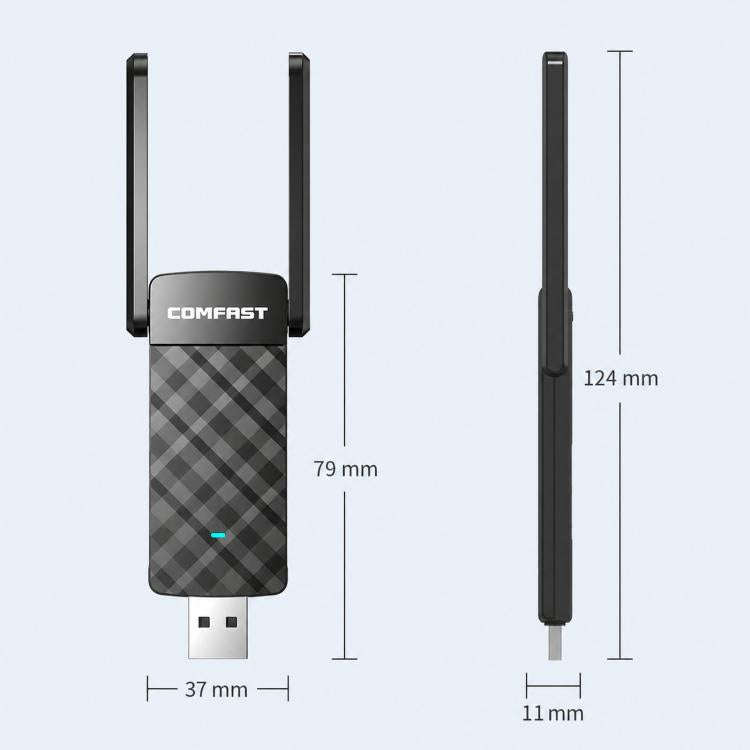 COMFAST CF-943F V2 AX900 WiFi 6 Bluetooth 5.4 USB Adapter Dual-Band Wireless Network Card, CF-943...
