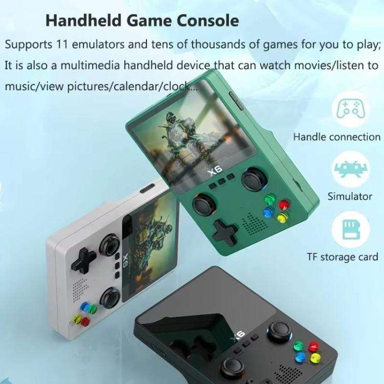 X6 Gaming Console Handheld Emulator Multi-Functional Retro Dual-Joystick HD Color Screen 32G Arca...