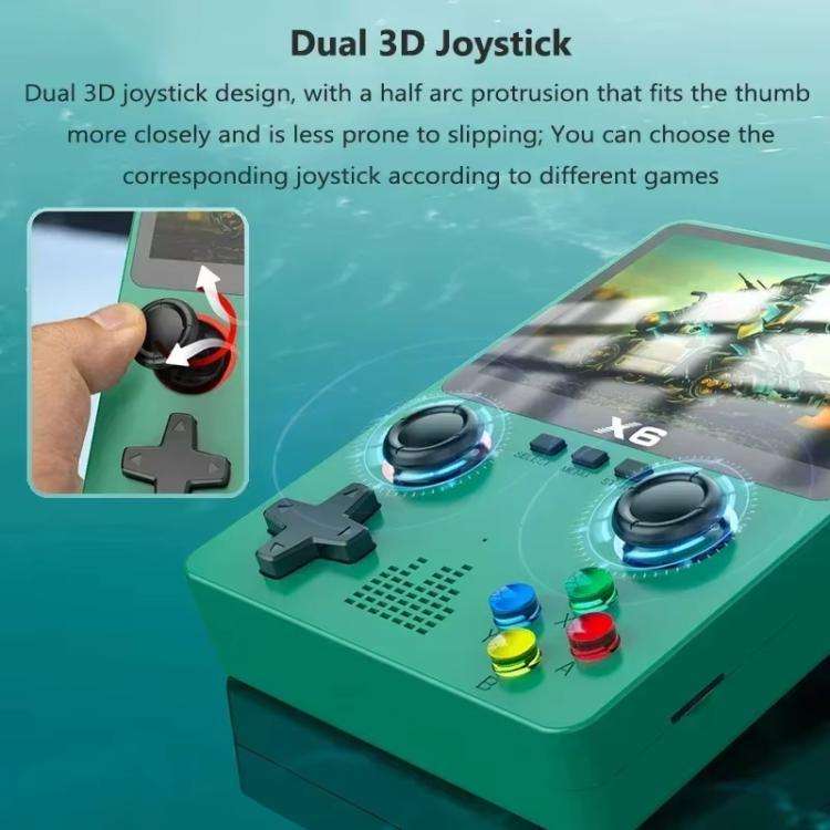X6 Gaming Console Handheld Emulator Multi-Functional Retro Dual-Joystick HD Color Screen 32G Arca...