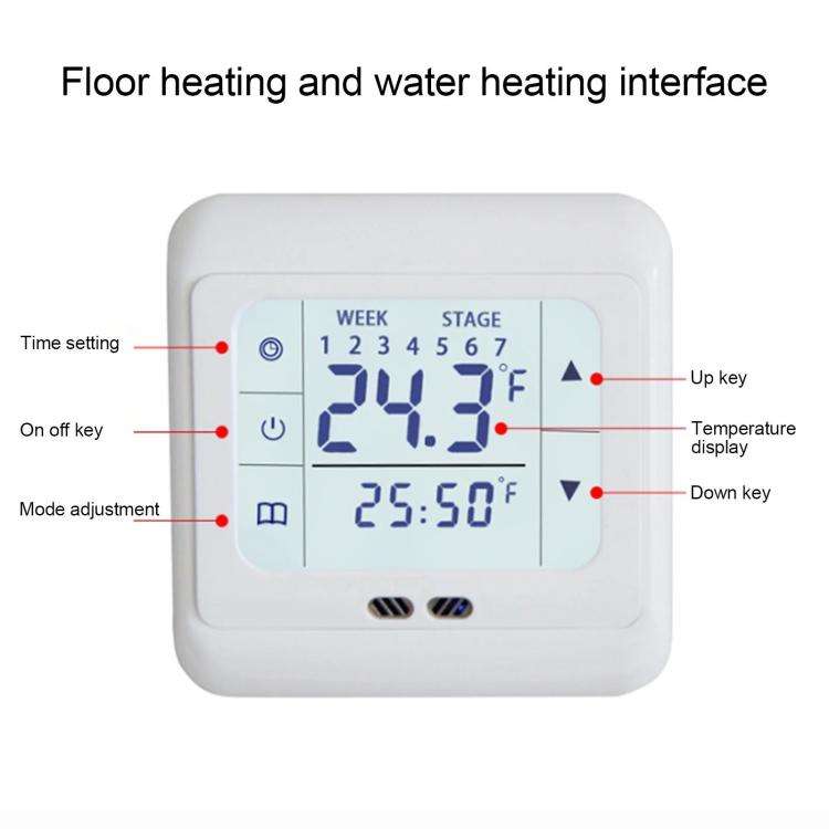 16A Floor Thermostat Underfloor Heating Temperature Regulator, No WiFi, WiFi Version