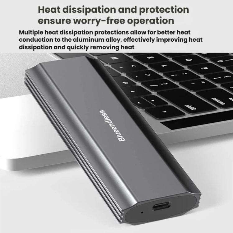 Blueendless M.2 Dual-Protocol Portable Hard Drive Enclosure NVMe/SATA Universal Aluminum Alloy SS...