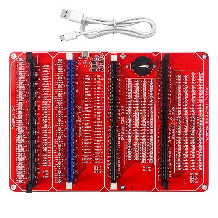 For DDR3 / DDR4 UDMM / Desktop DDR5 / Server DDR5 Memory Modules 4 In 1 Tester With LED Indicator...