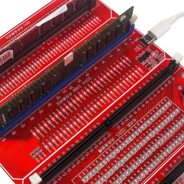 For DDR3 / DDR4 UDMM / Desktop DDR5 / Server DDR5 Memory Modules 4 In 1 Tester With LED Indicator...