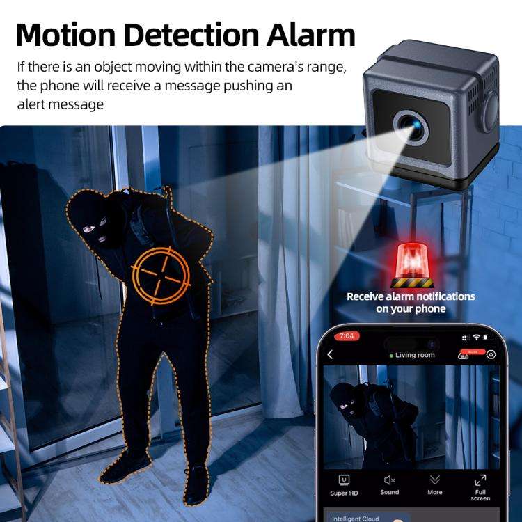 Motion Detection Smart Alarm Wireless Connected Mini Battery Camera, W03