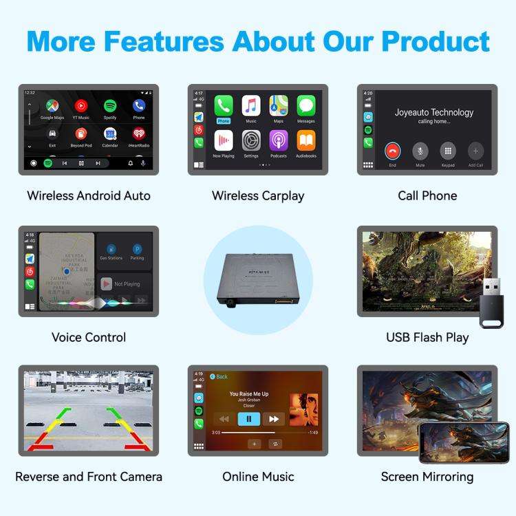 JOYEAUTO WZAU Wireless CarPlay Module Decoder, For Audi A4L/A5/Q5/B8 Without MMI 2010-2016, For A...