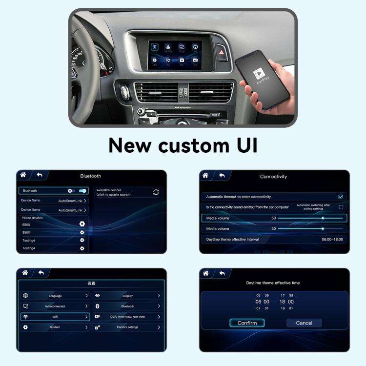 JOYEAUTO WZAU Wireless CarPlay Module Decoder, For Audi A4L/A5/Q5/B8 Without MMI 2010-2016, For A...