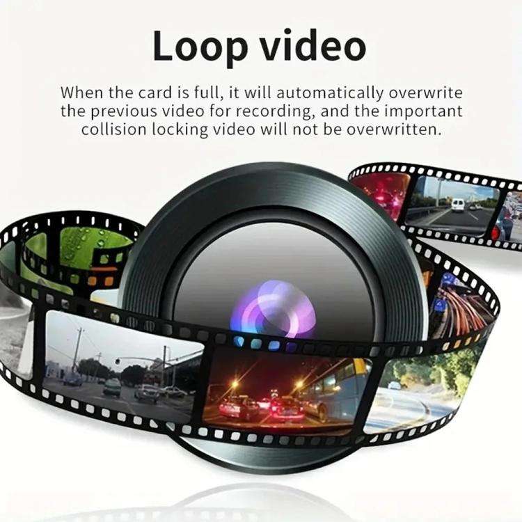 2-Inch WIFI Mobile Phone Playback 4K HD Night Vision Dashcam, Front+Interior, Front+Interior+Rear...