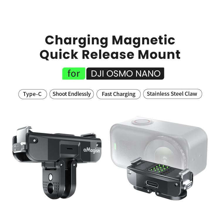 aMagisn TN02 Rechargeable Magnetic Quick-Release Base Action Camera Accessory, TN02
