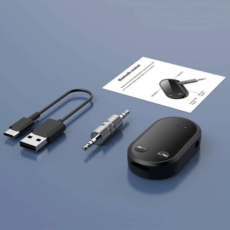 Stereo Bluetooth 5.3 Receiver Hands-Free Wireless Adapter 3.5mm Audio AUX Adapter, BC03