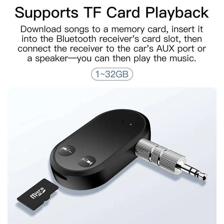 Stereo Bluetooth 5.3 Receiver Hands-Free Wireless Adapter 3.5mm Audio AUX Adapter, BC03