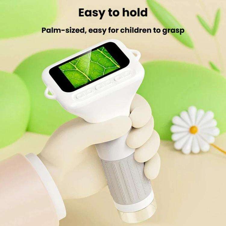 H375 2 Inch IPS Screen Manual Focus Microscope Rechargeable Kids Microscope With Light